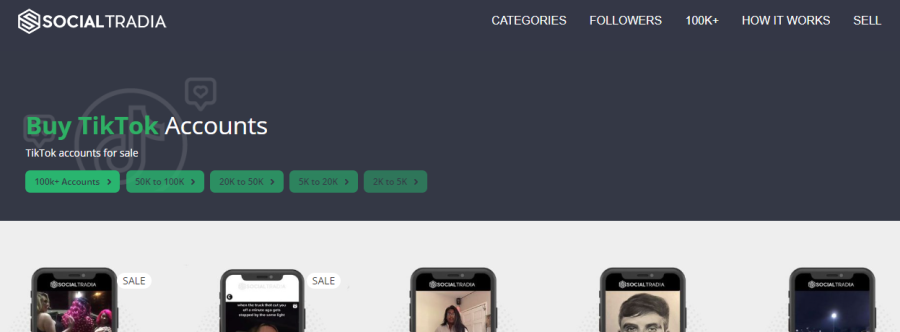 Social Tradia - vendre un compte tiktok