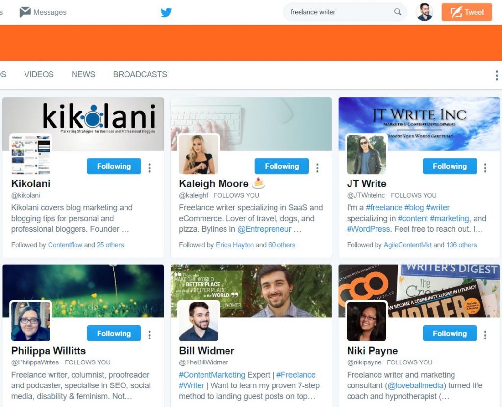 Yazarları bulmak için Twitter'ı kullanma