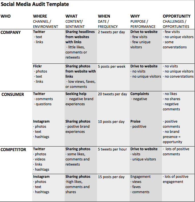 Modèle d'audit des médias sociaux