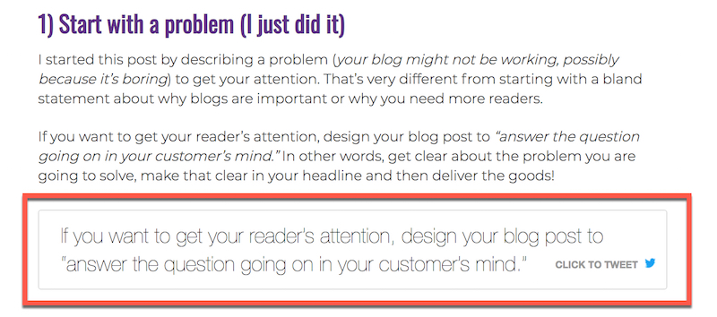 exemplu de clic pentru a tweet