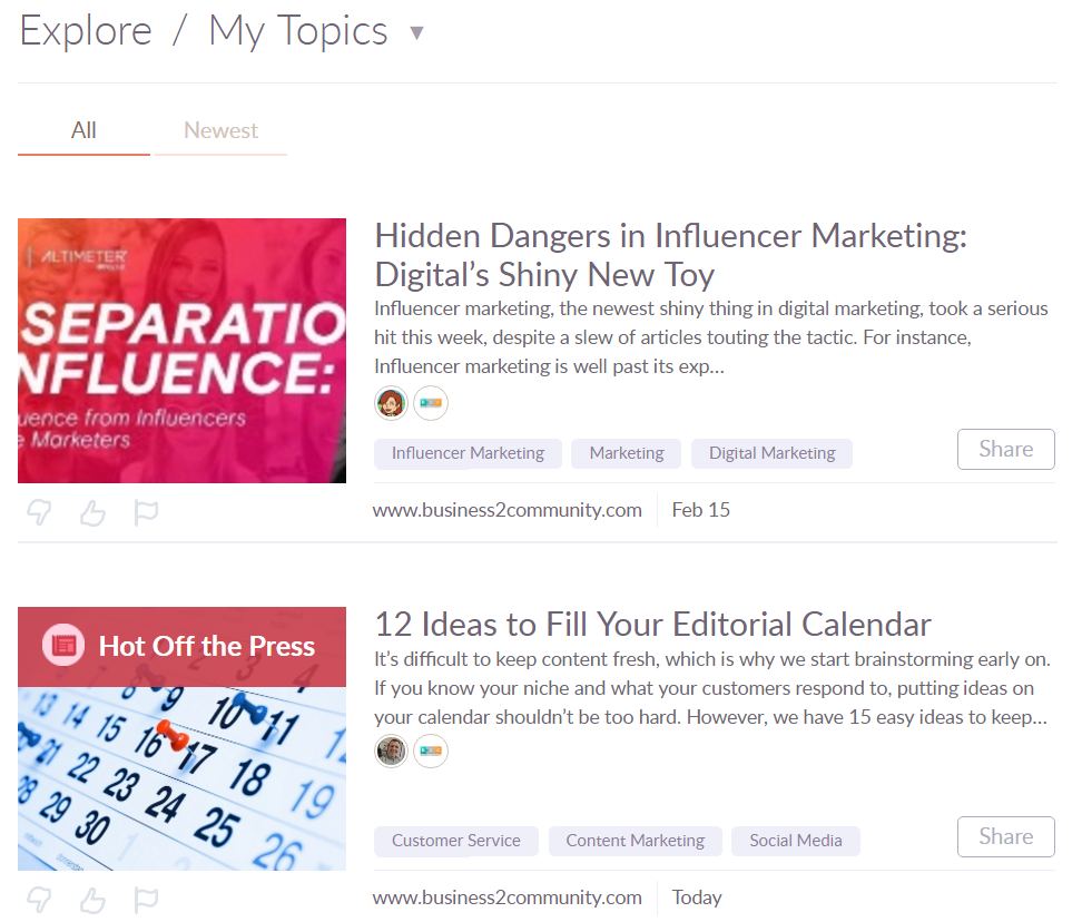 Rezumat conținut folosind Klout