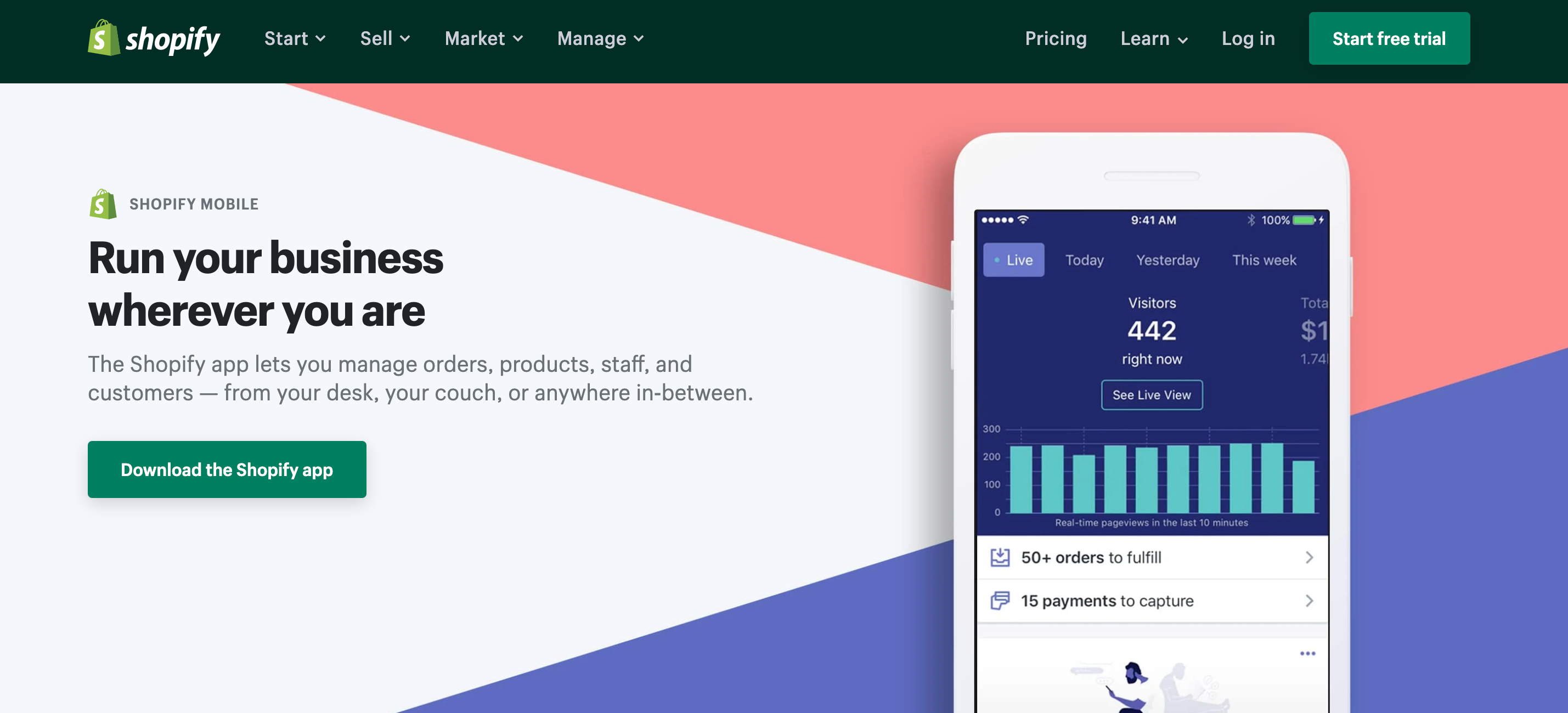 Shopify app per dispositivi mobili