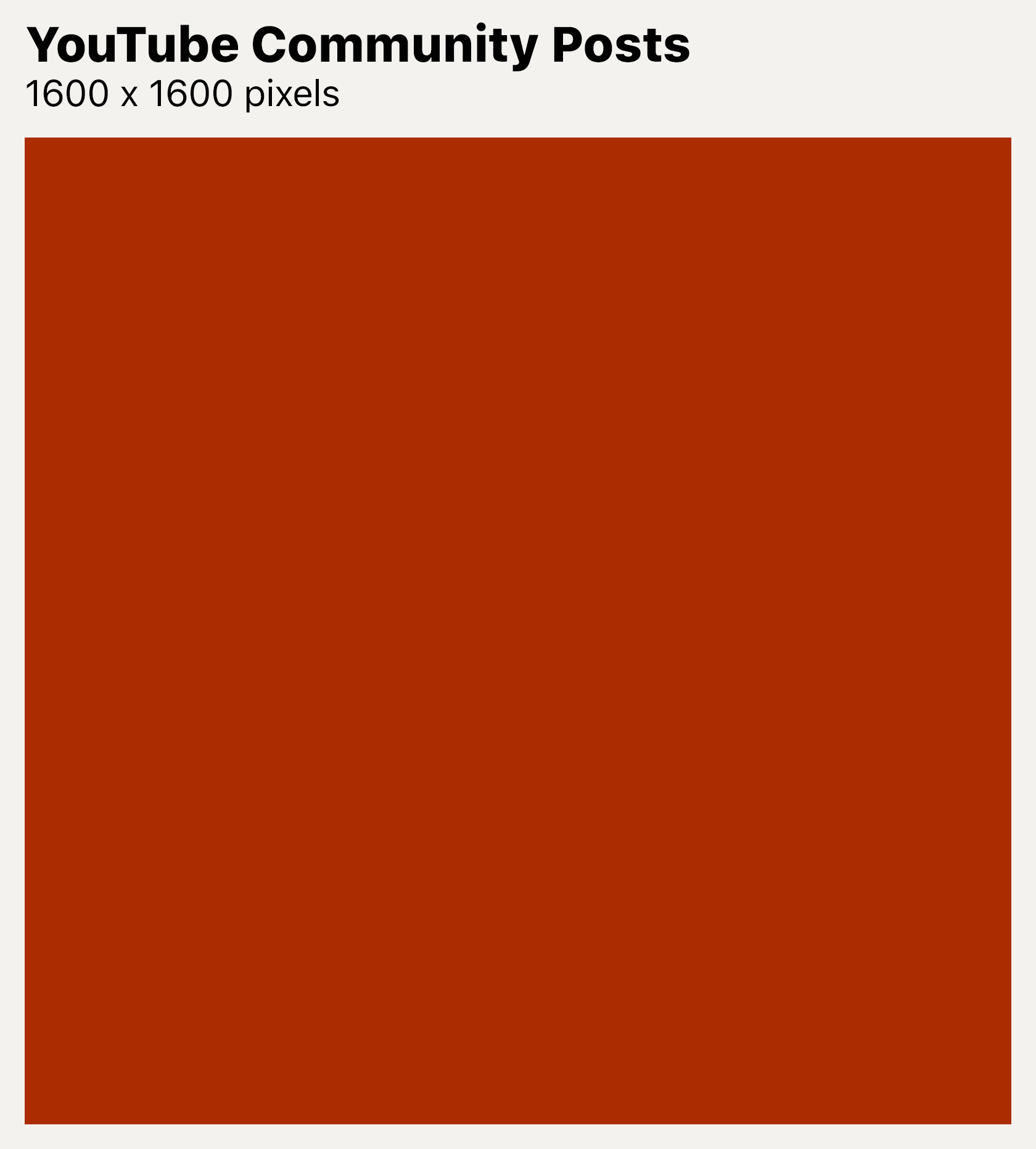 Dimensioni dei post della community di YouTube