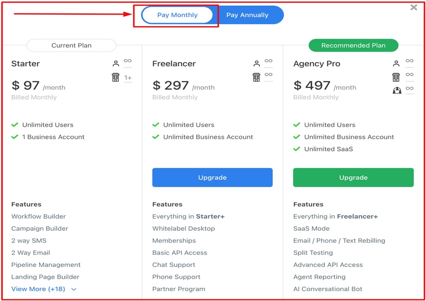 paket tingkat tinggi bulanan