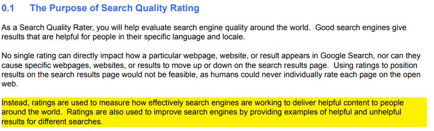 scopo della qualità della pagina - QRG luglio 2022