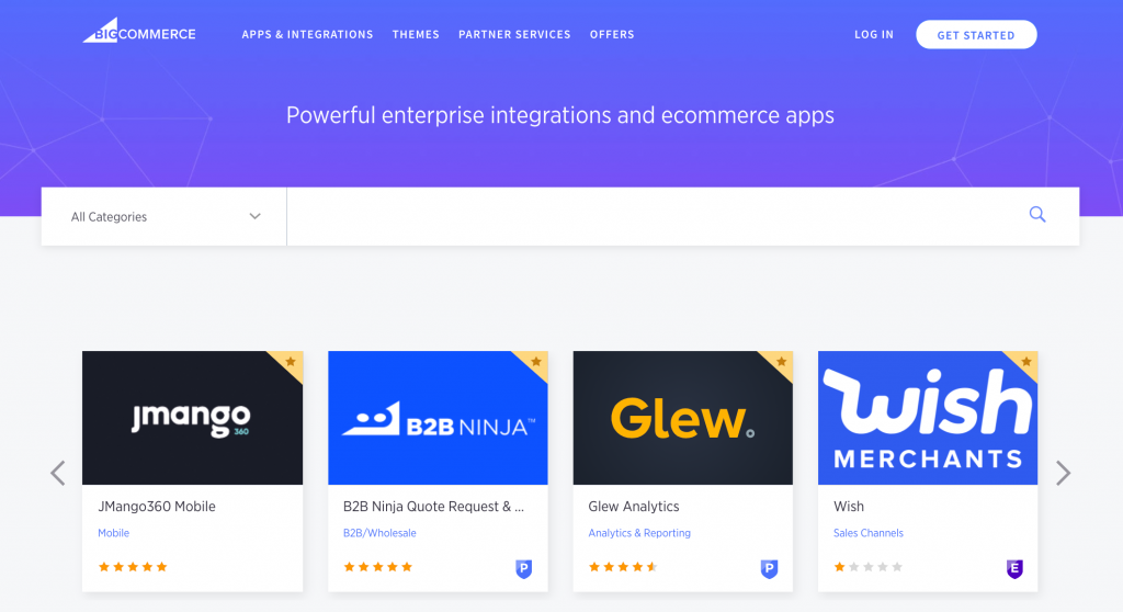 BigCommerce vs WooCommerce:BigCommerce 應用商店