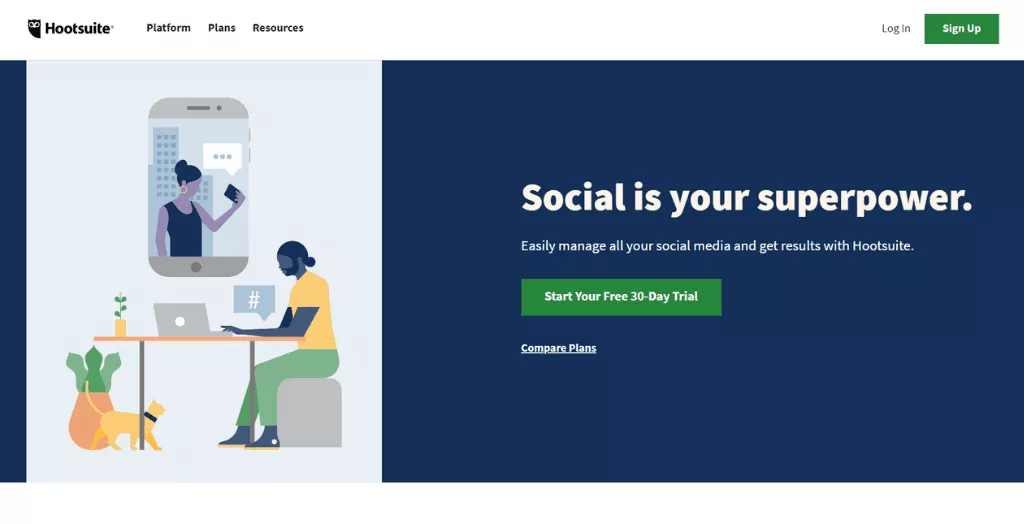 Hootsuite 소셜 미디어 도구