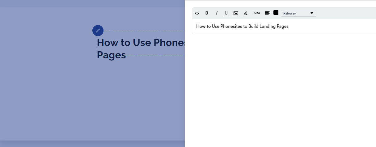 ランディング ページの見出しを編集する