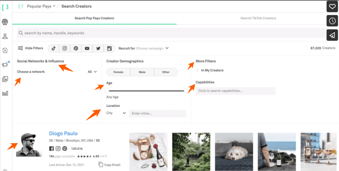 Plataforma de influencers Popular Pays