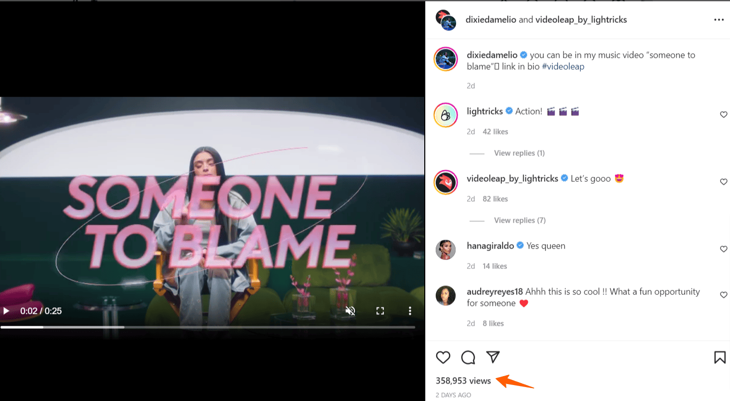 Cuenta de Instagram de Dixie Damelio