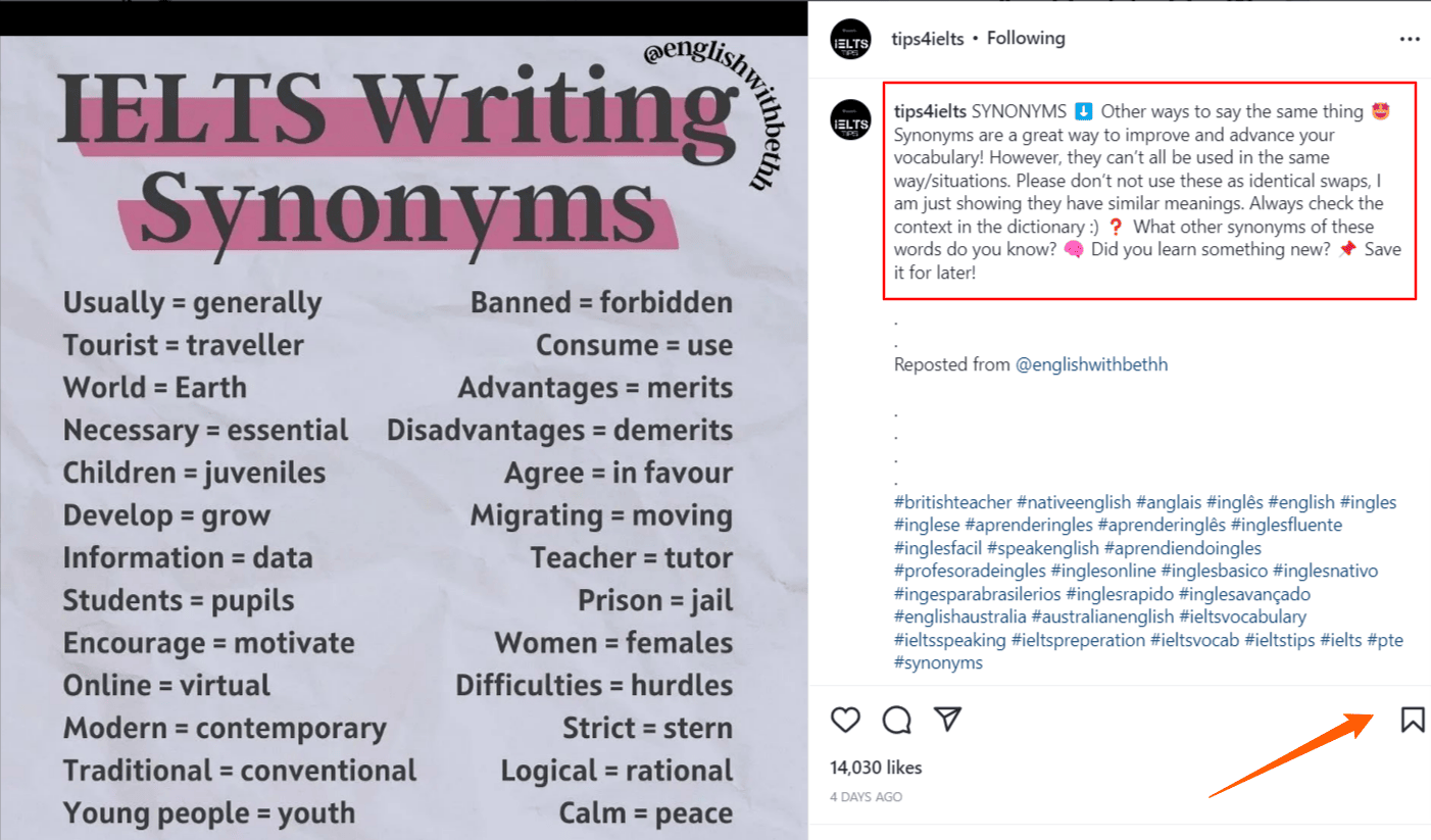 cuenta de instagram tips4ielts