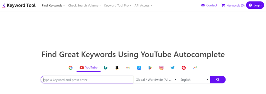 KeywordTool - การตลาด youtube