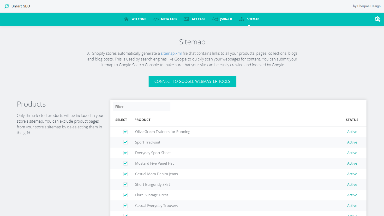 Sitemap de SEO inteligente - melhores aplicativos de SEO da Shopify
