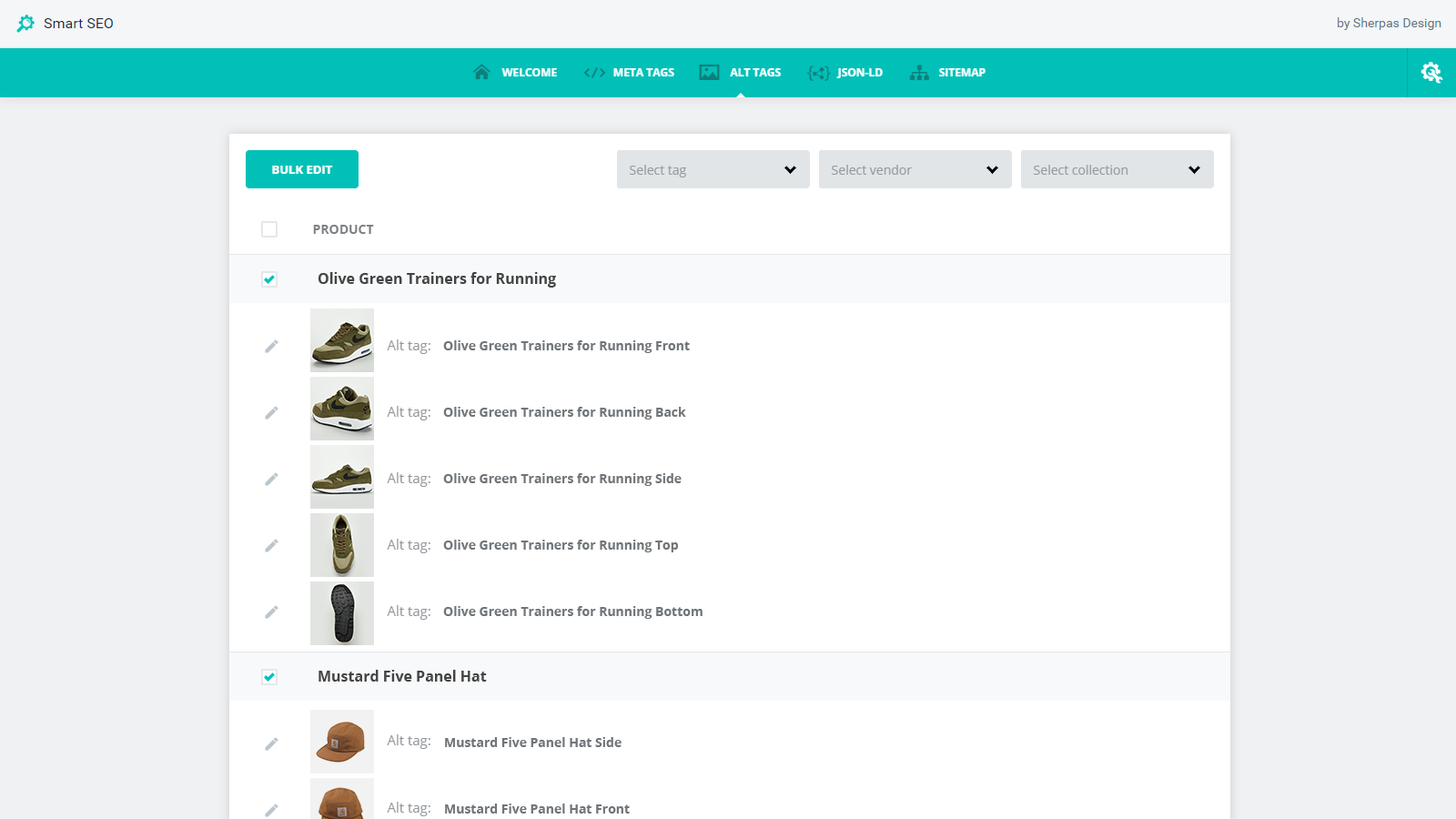 SEO On-Site do Smart SEO - os melhores aplicativos de SEO da Shopify