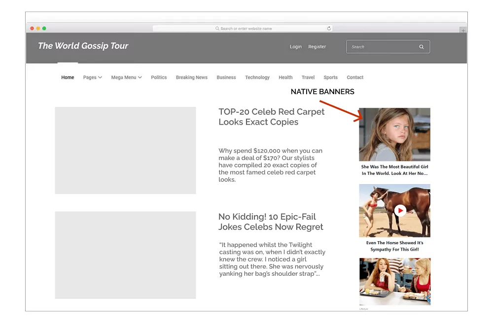 โฆษณาเนทีฟมาเป็นชุดแบนเนอร์