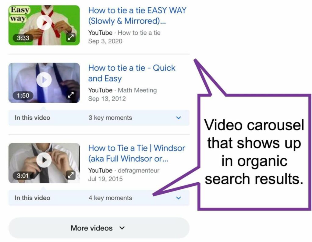 Fórmula de título de YouTube: carrusel de videos