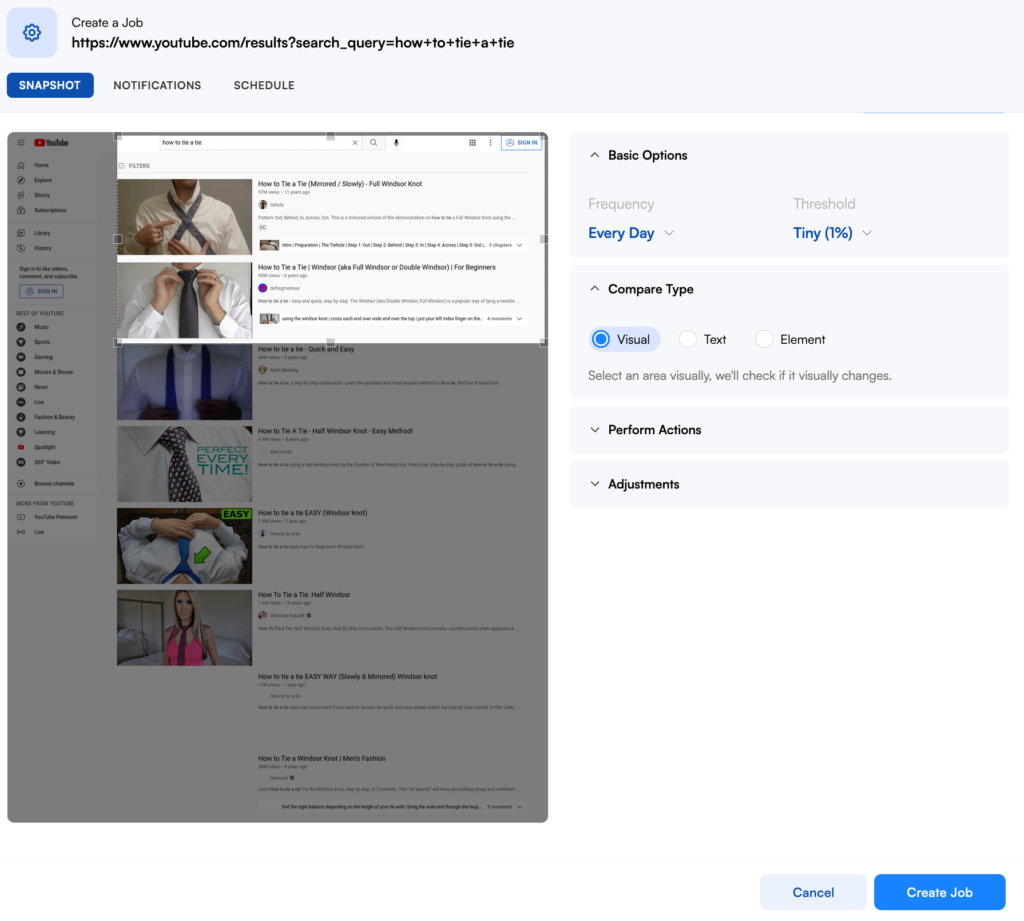 Título de YouTube: herramienta de seguimiento de páginas