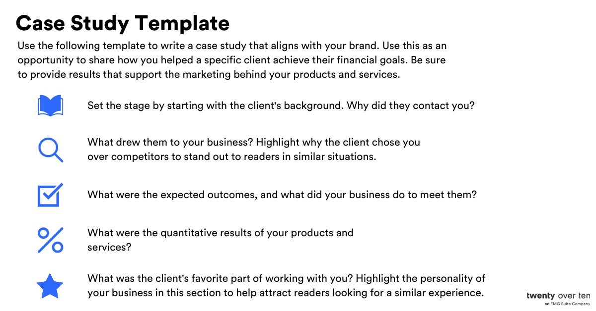 Model de studiu de caz pentru consilieri financiari