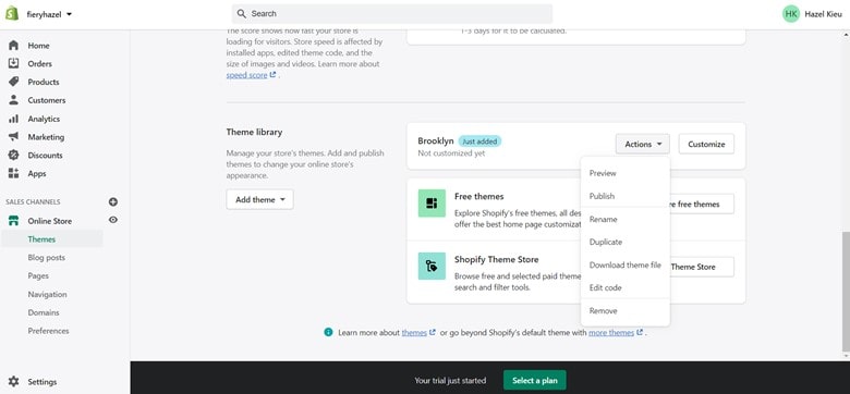 shopify 免費主題