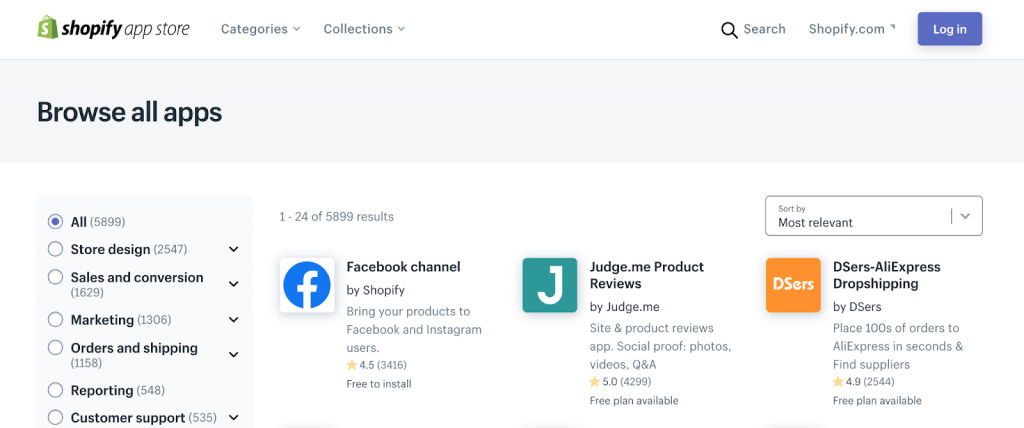 Tienda de aplicaciones de Shopify