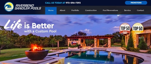 Riverbend Sandler Pools - บริษัท สระว่ายน้ำ Plano tx