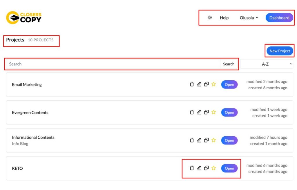 クローザースコープ ダッシュボード