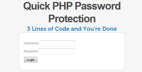 Password Protection-Login System-Php Script