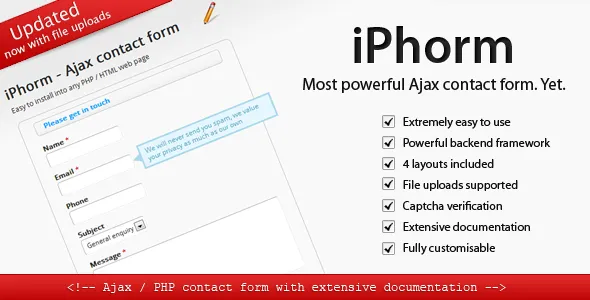 iPhorm - Ajax Contact Form Php Script