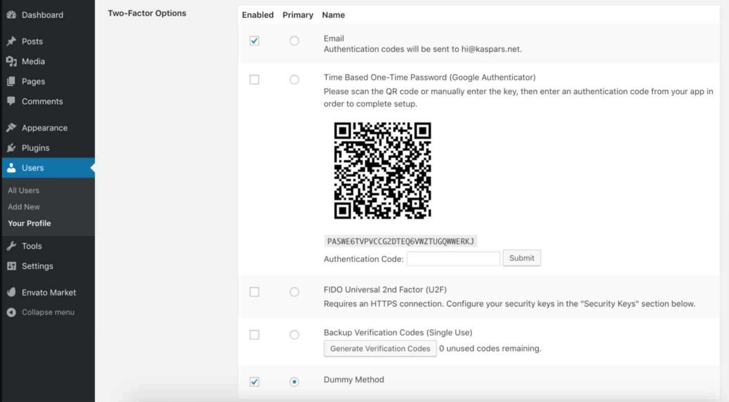 การเพิ่มการรับรองความถูกต้องด้วยสองปัจจัยโดยใช้สองปัจจัย