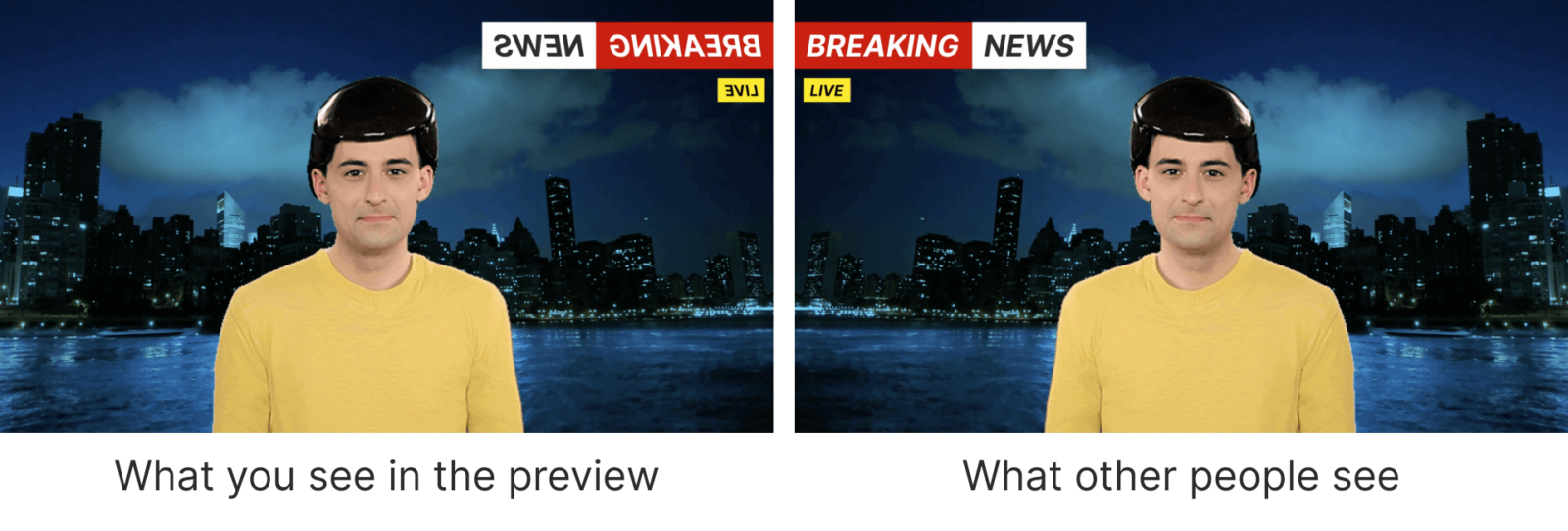 พื้นหลังวิดีโอในตัวอย่าง Zoom_mirrored