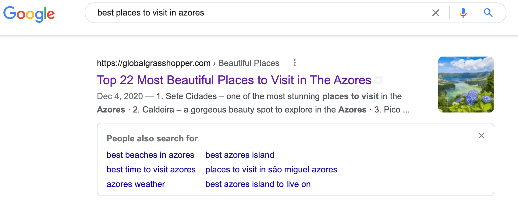 用戶返回 SERP 後，會出現 People Also Search 框。