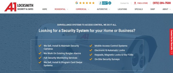 A-1 Locksmith - أنظمة أمن الوطن Plano TX