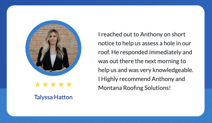 Montana Roofing Solutions ist ein effektives Testimonial-Beispiel