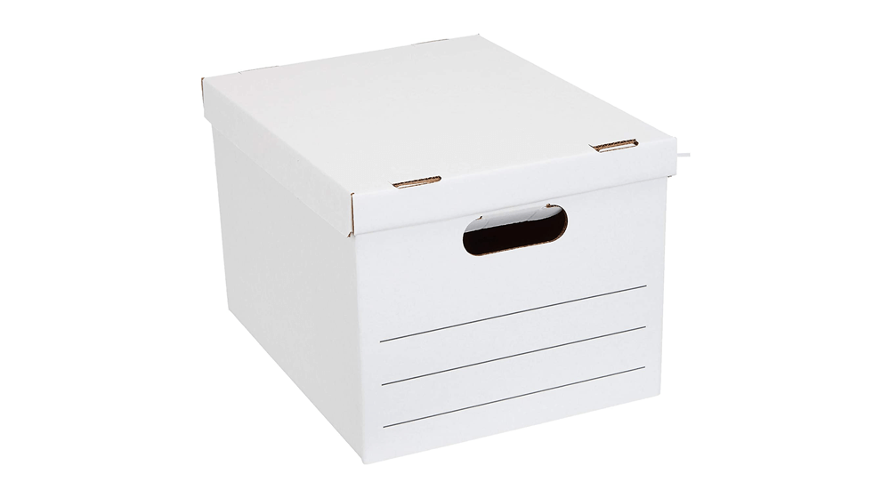 صناديق تخزين وحفظ الملفات من Amazon Basics مزودة بغطاء ومقابض