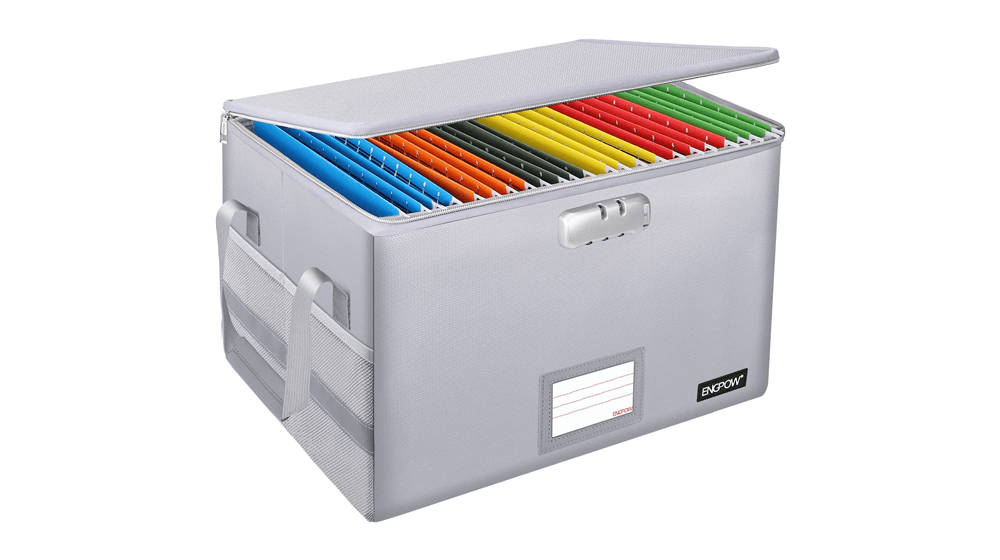 صندوق مقاوم للحريق مع قفل ، منظم تخزين صندوق الملفات ENGPOW