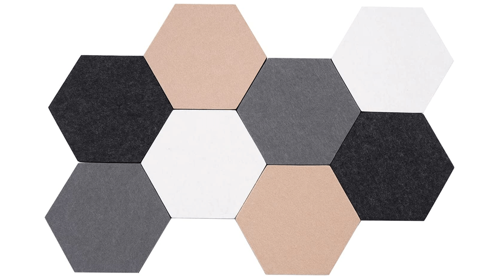 Afumazi 8Pcs Hexagon Felt Cork Board แผ่นกระดานข่าวกาวตนเอง