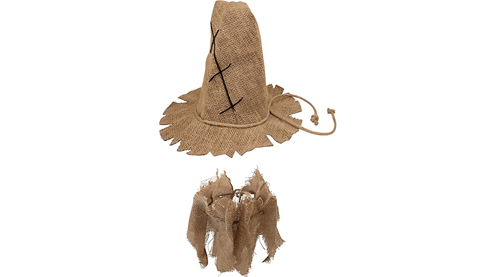 ผู้ใหญ่ Burlap Scarecrow หมวกและปลอกคอชุด Unisex Halloween Costume Accessory
