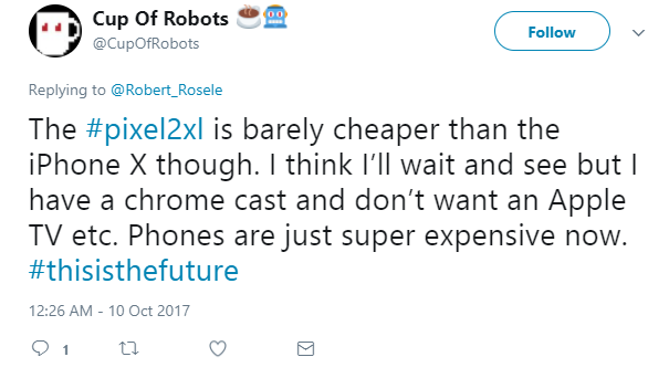 Pixel2xl ve Apple'da tweet atın