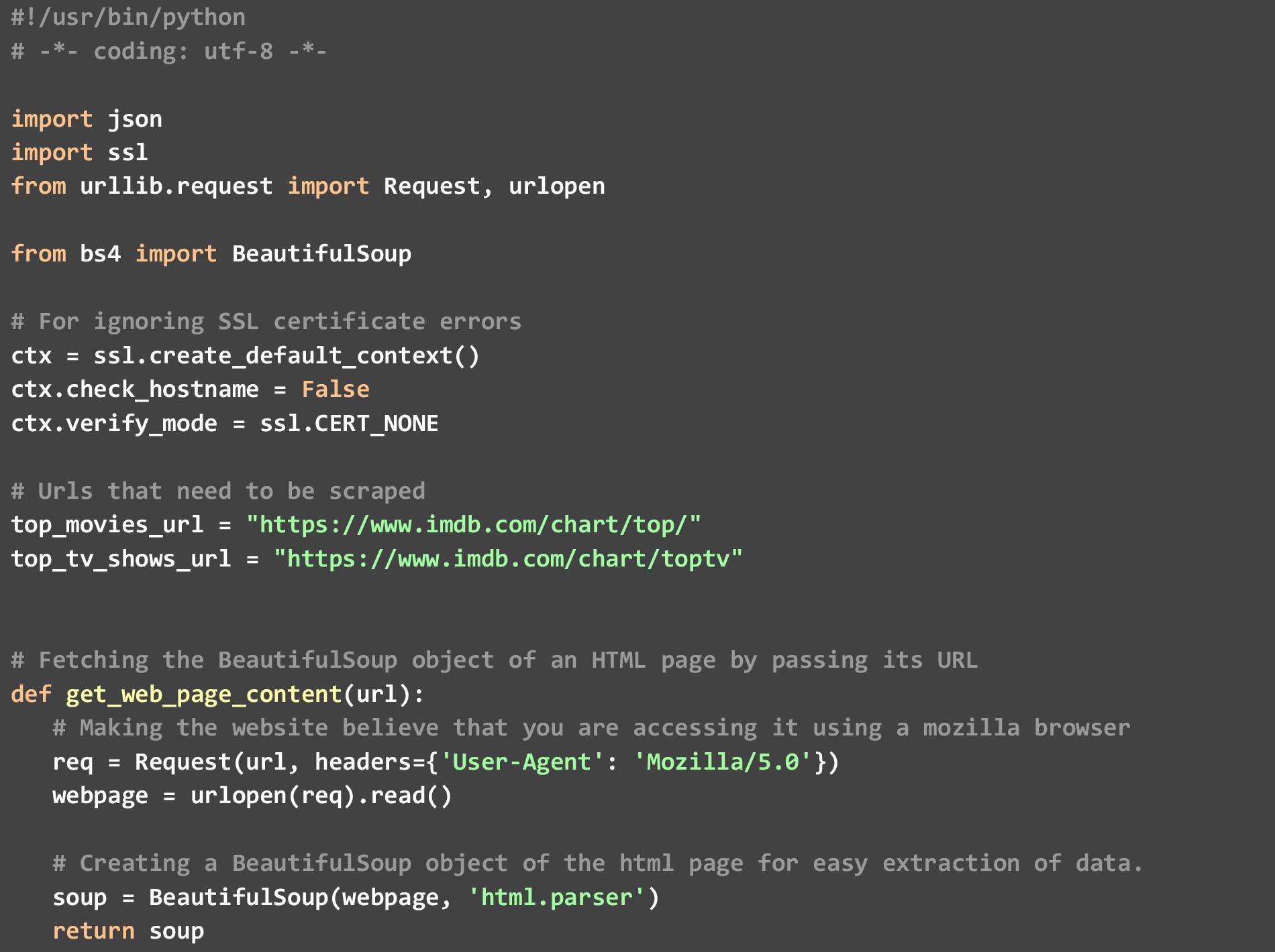 การขูดเว็บของ IMDB