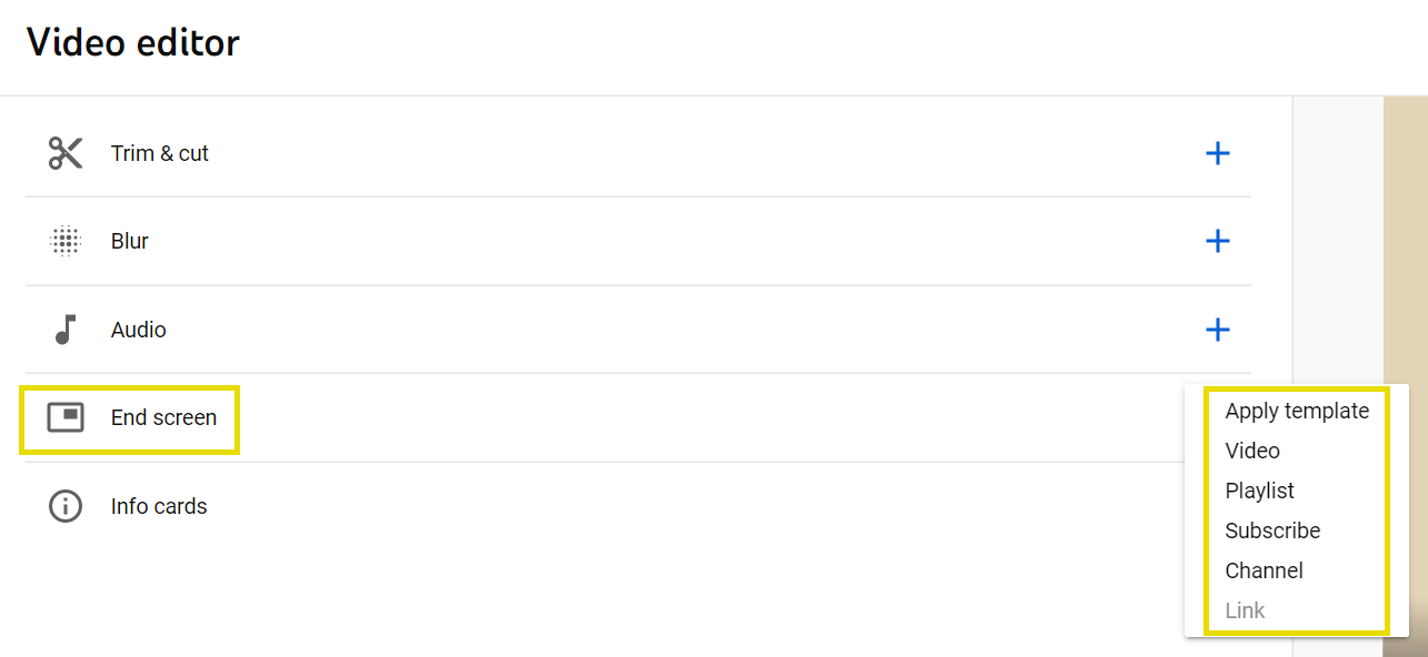 Tela final do YouTube