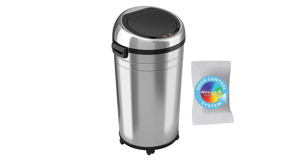 Coș de gunoi iTouchless de 23 galoane cu senzor de dimensiune comercială cu sistem de control al mirosurilor AbsorbX