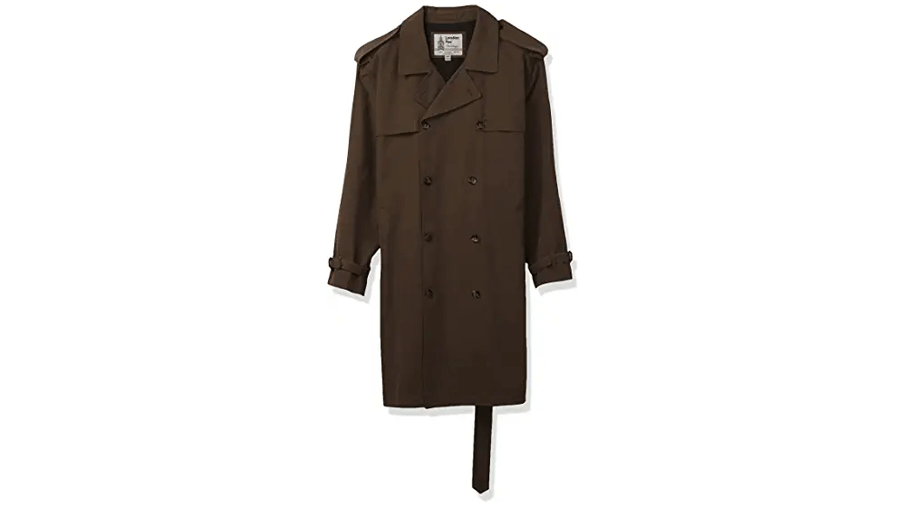LONDON FOG 男士 Plymouth 斜紋腰帶雙排扣標誌性風衣