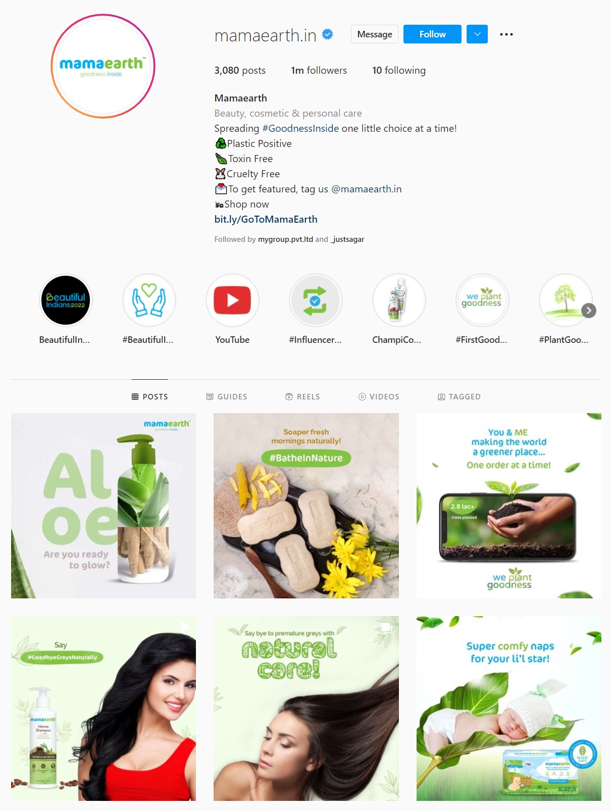 Бренд Mamaearth в Instagram