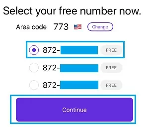 가상 전화 번호 선택