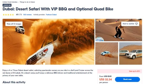 Desert Safari Dengan BBQ VIP dan Sepeda Quad Opsional