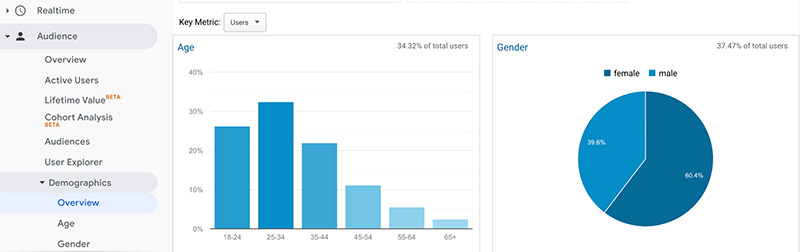 Date demografice ale publicului Google Analytics în timp real