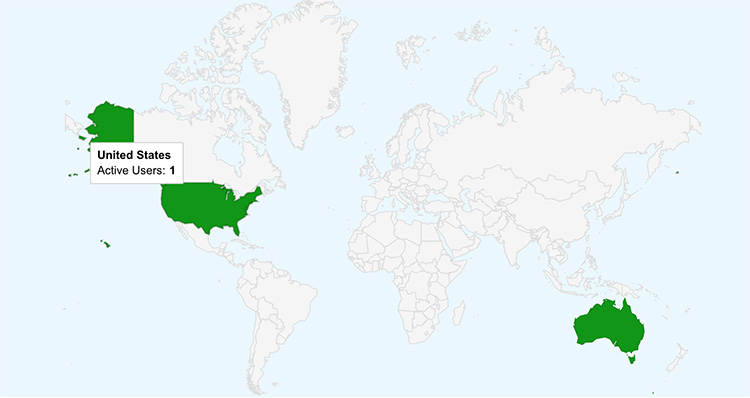 Locație în timp real Google Analytics