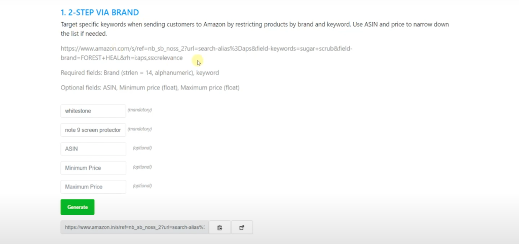 url amazon în 2 pași
