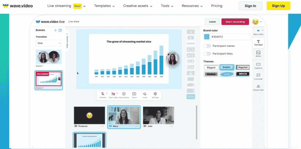 برنامج تسجيل الشاشة - wave.video