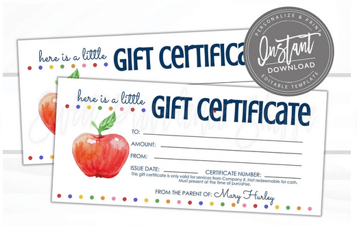 Lehrer Wertschätzung Geschenkkarte